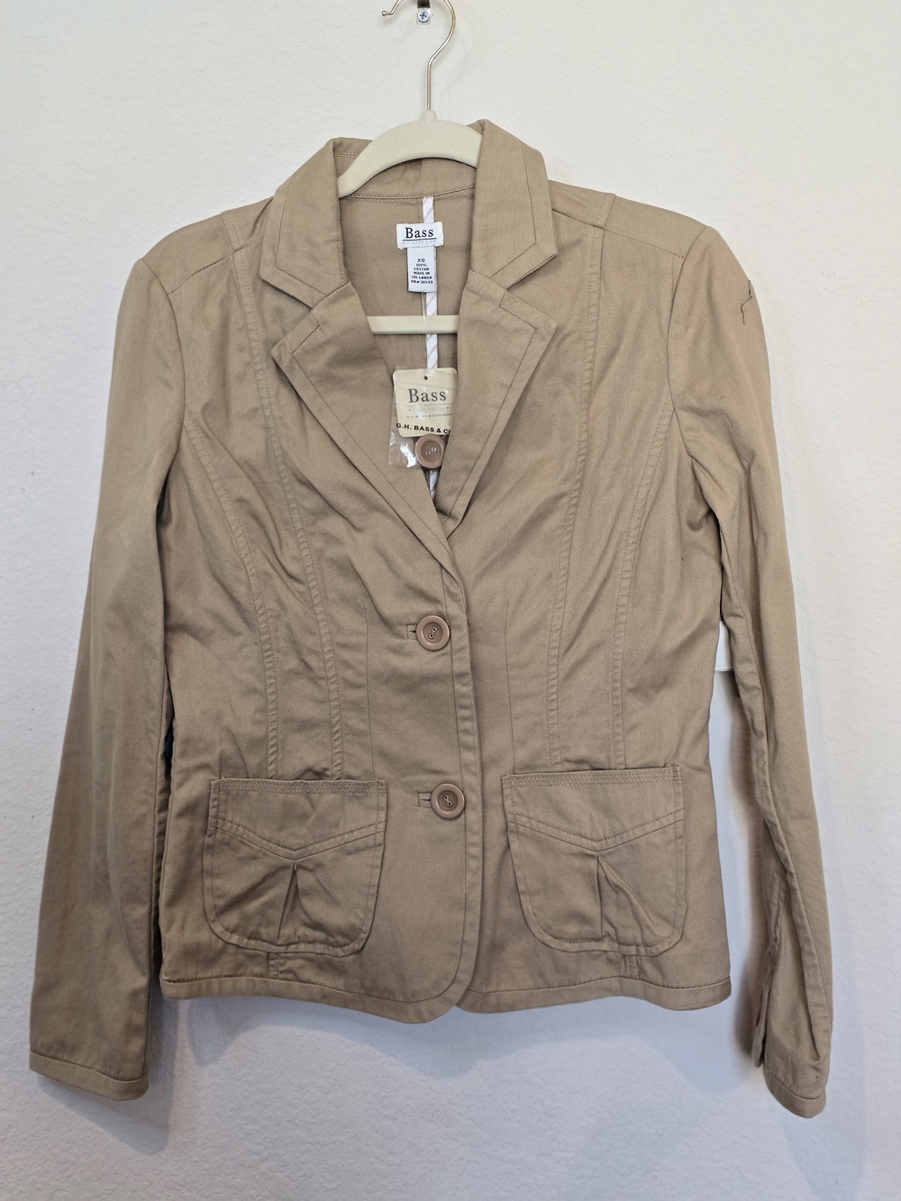 NWT Bass Women’s Khaki Cotton Blazer Jacket Sz XS